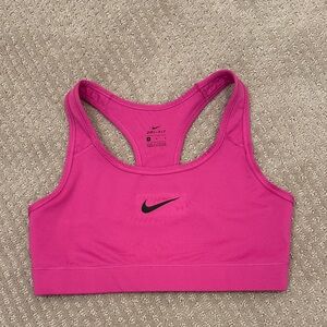 Nike Magenta Dri-Fit Racerback Sports Bra, Swoosh Logo, No padding, Medium